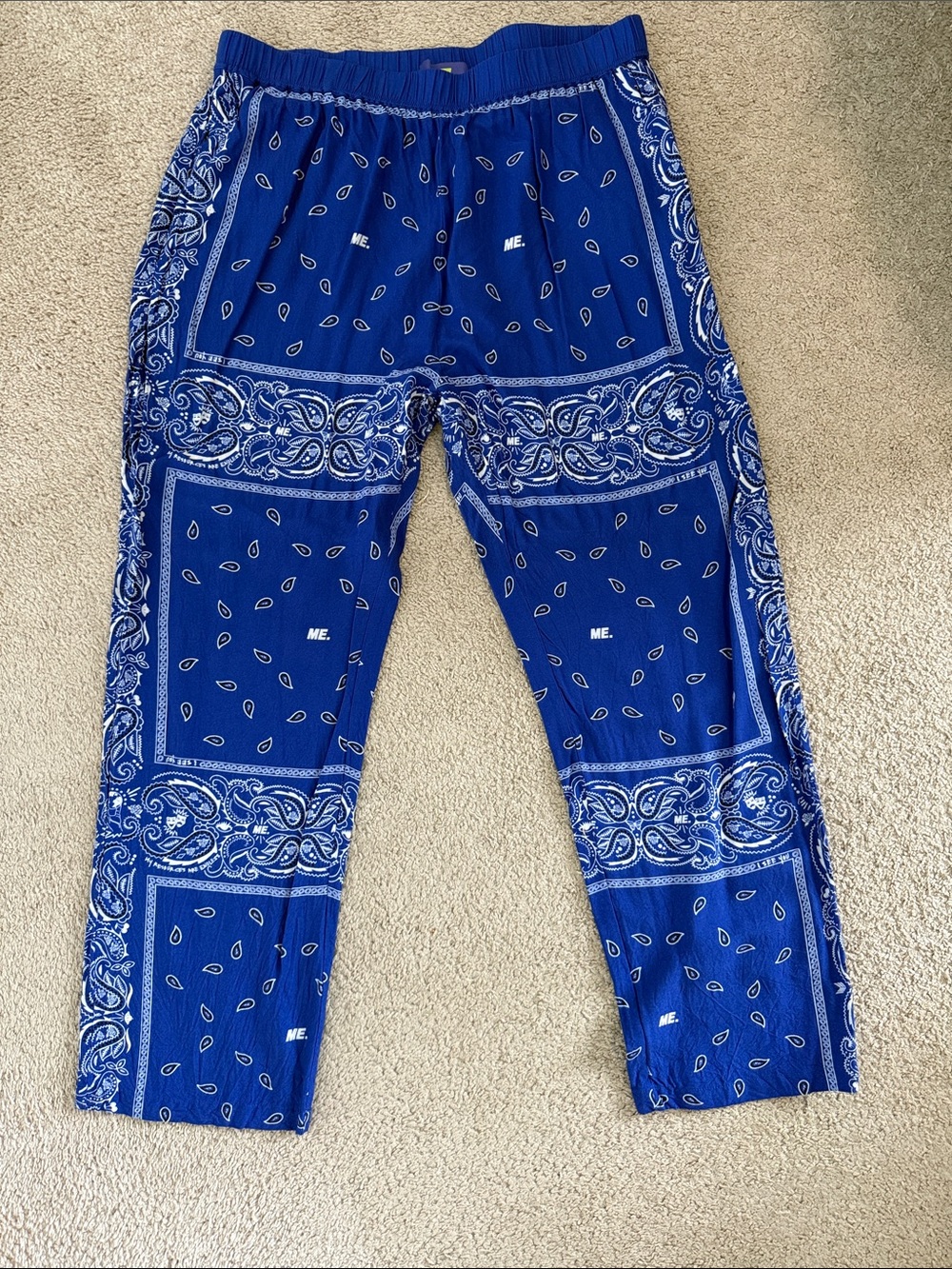 ME Melody Ehsani Blue Bandana Print Pants